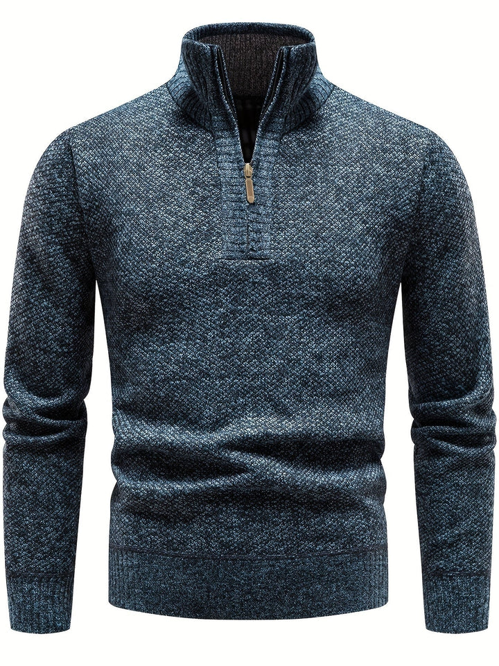 Matteo Maglione Uomo Zip – Pullover Invernale a Maglia Spessa con Chiusura a Zip