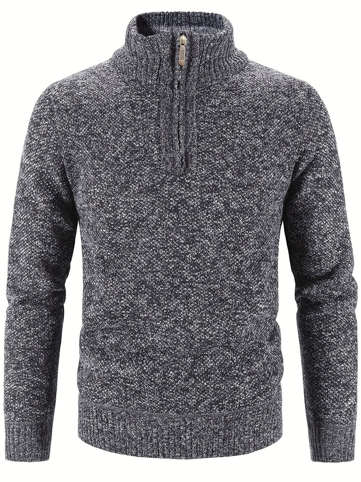 Matteo Maglione Uomo Zip – Pullover Invernale a Maglia Spessa con Chiusura a Zip