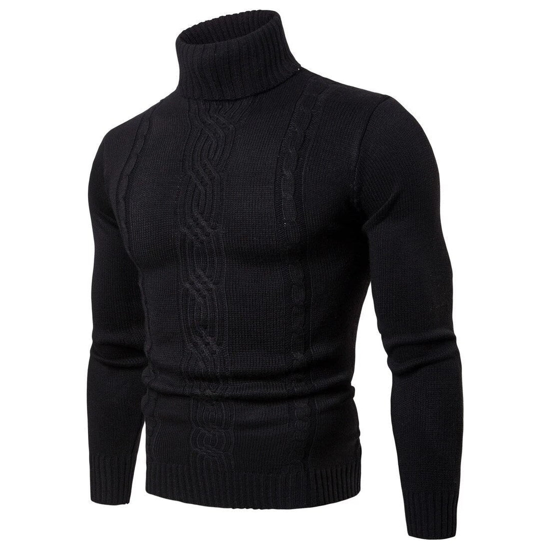 Zaylen Maglione Uomo a Collo Alto – Pullover a Trecce Spesse Caldo con Struttura Robusta