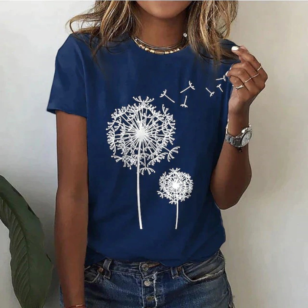 Amandine | Comoda Maglietta Girocollo Da Donna | Manica Corta