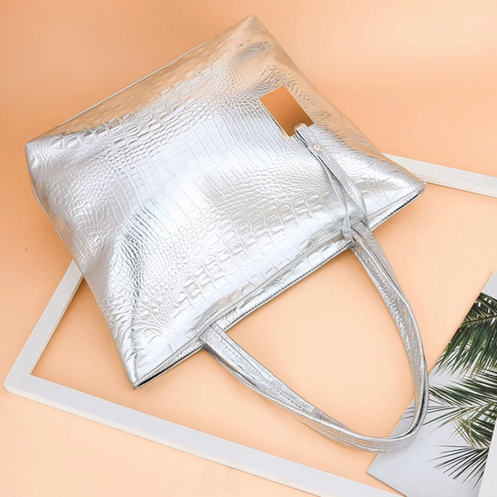 Borsa A Tracolla Spaziosa Per Donna | Con Stampa Coccodrillo