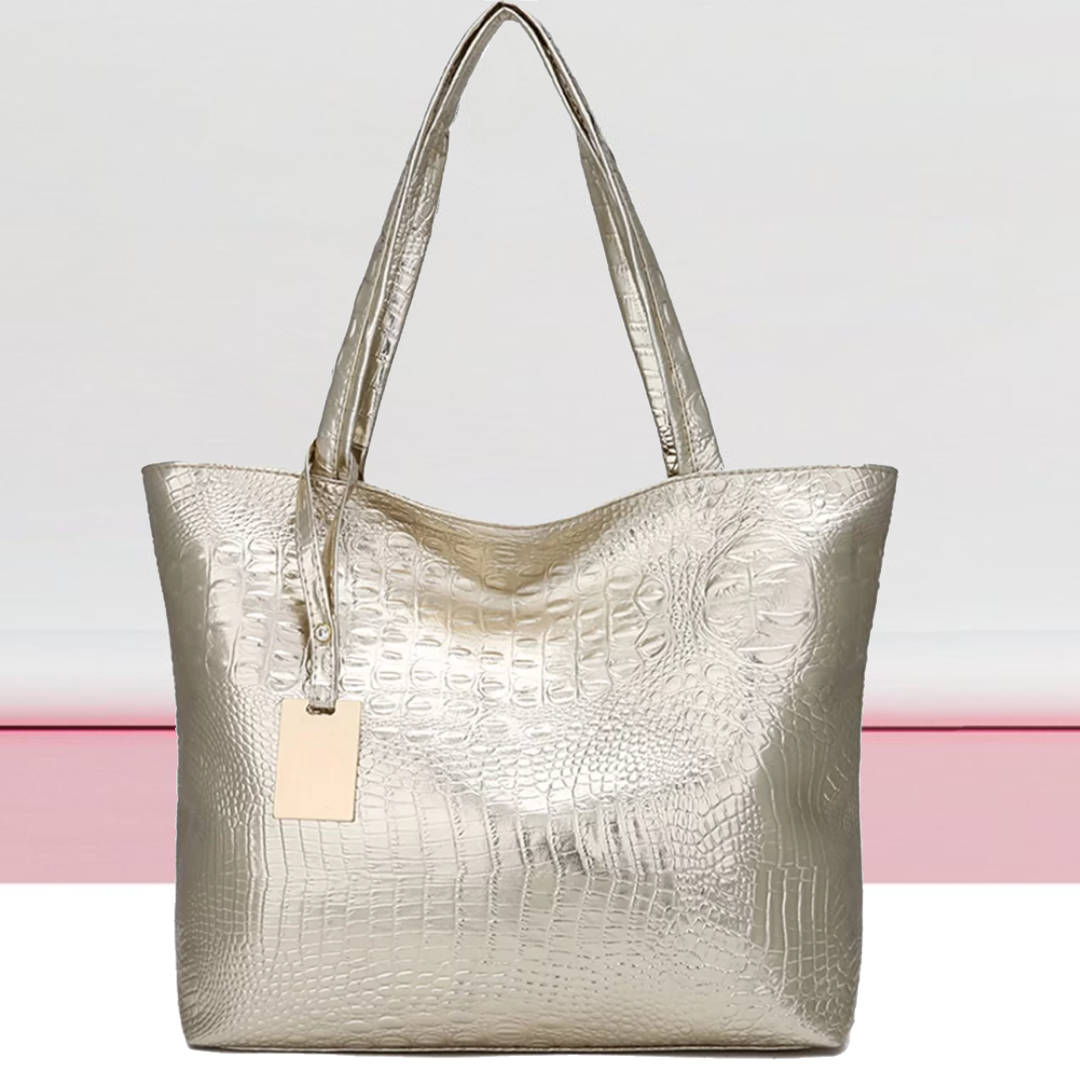 Borsa A Tracolla Spaziosa Per Donna | Con Stampa Coccodrillo