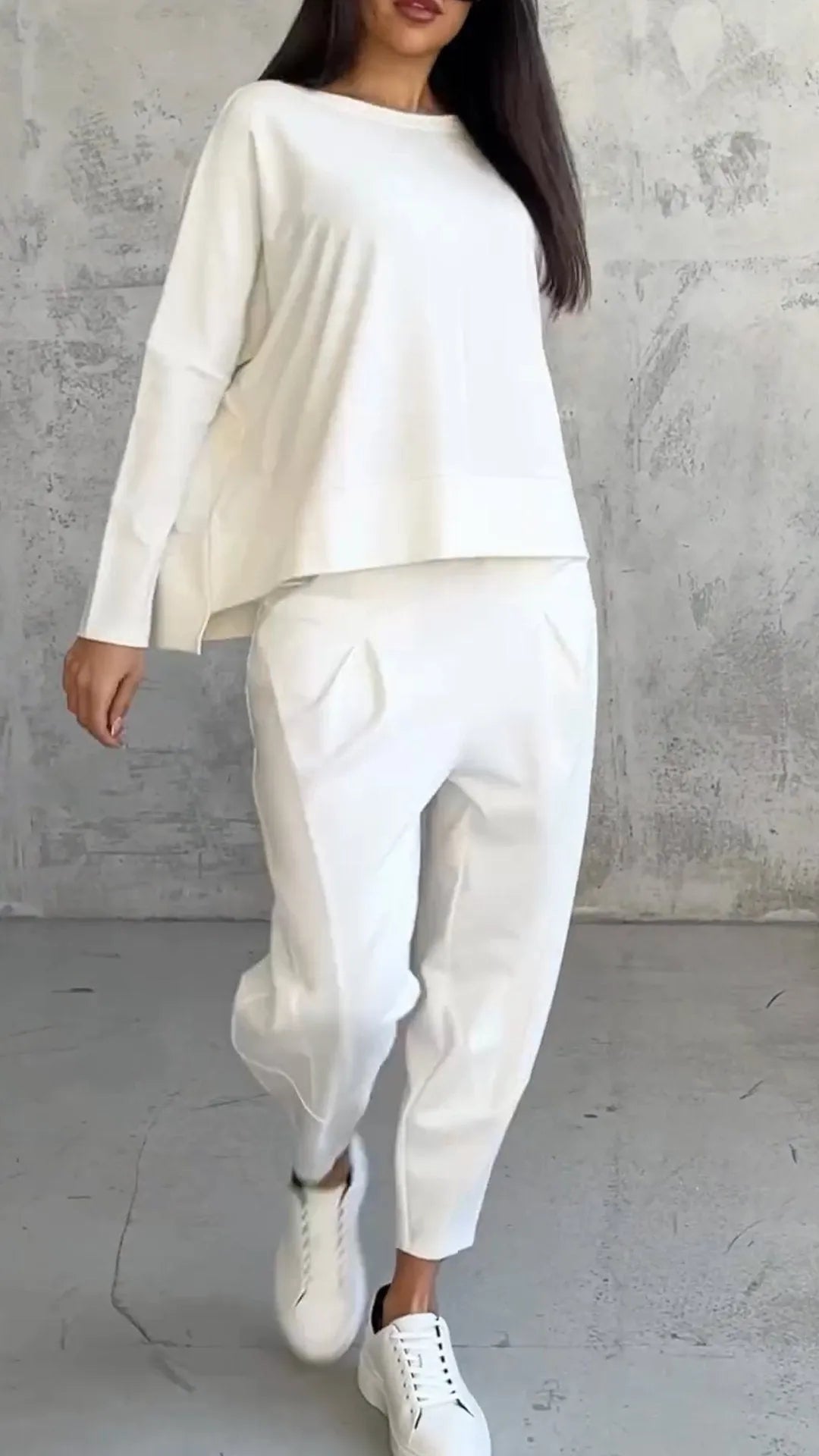 Set Casual Top E Pantaloni Harem Per Donna | Manica Lunga