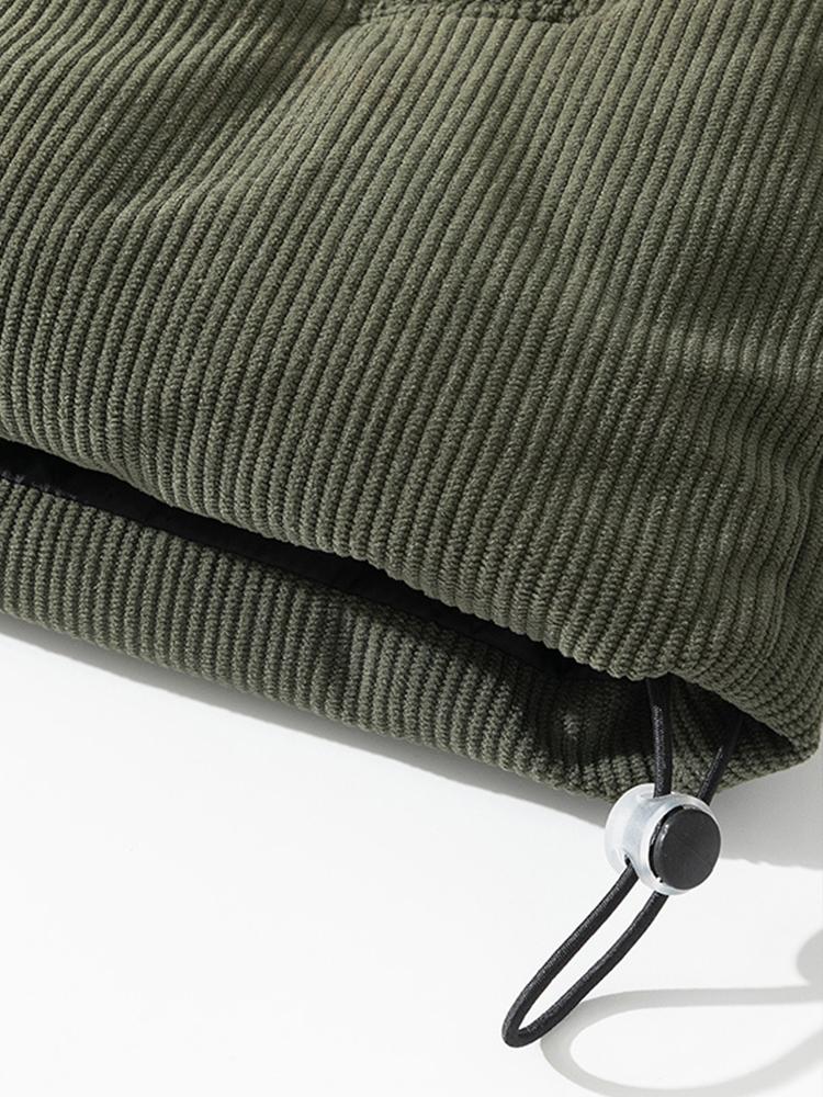 Men's Corduroy Zippered Down Jacket | Winter
