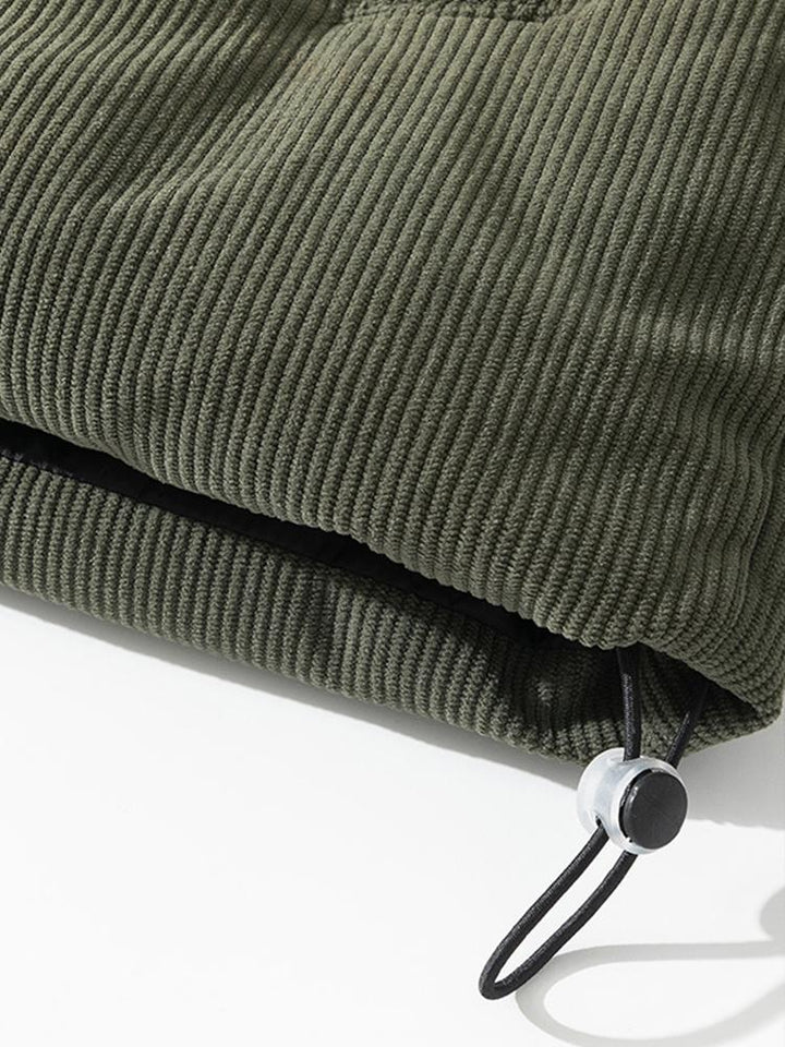 Men's Corduroy Zippered Down Jacket | Winter