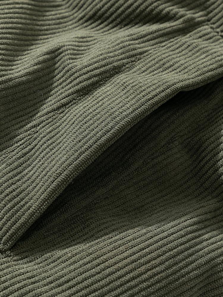 Men's Corduroy Zippered Down Jacket | Winter