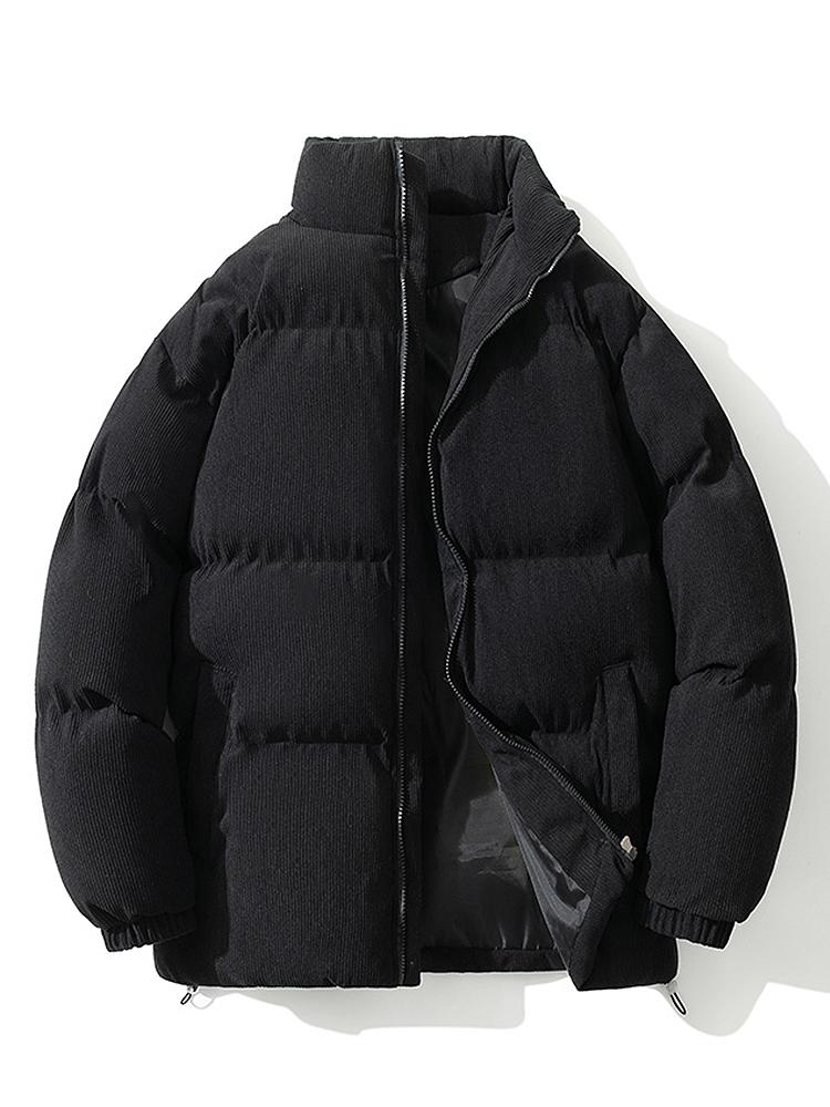 Men's Corduroy Zippered Down Jacket | Winter