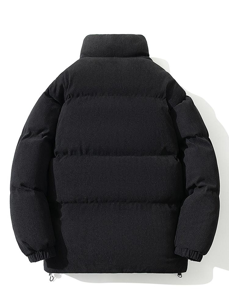Men's Corduroy Zippered Down Jacket | Winter