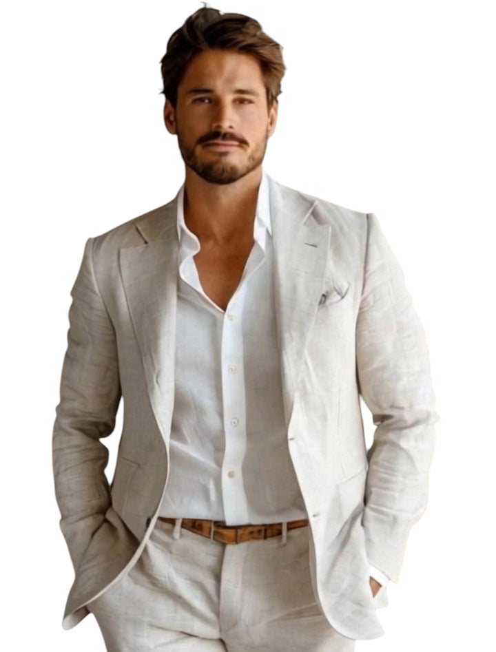 Blazer In Lino Per Uomo | Manica Lunga