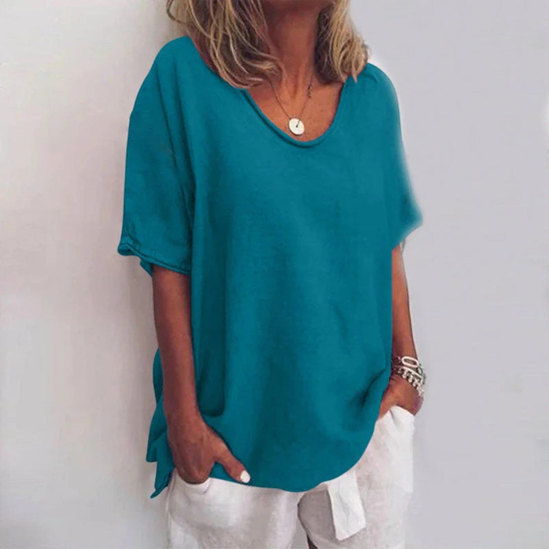 Adèle | Camicetta Oversize Con Scollo A V Da Donna | Manica Corta