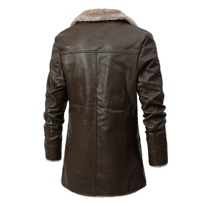 Jackson Cappotto Uomo in Ecopelle Lungo – Giacca Invernale Foderata con Collo Sherpa