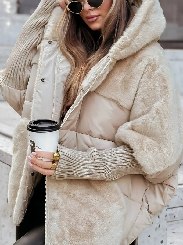 Livia Piumino Donna Invernale – Giacca Puffer Elegante con Collo e Polsini in Maglia