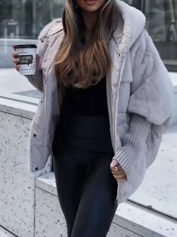 Livia Piumino Donna Invernale – Giacca Puffer Elegante con Collo e Polsini in Maglia