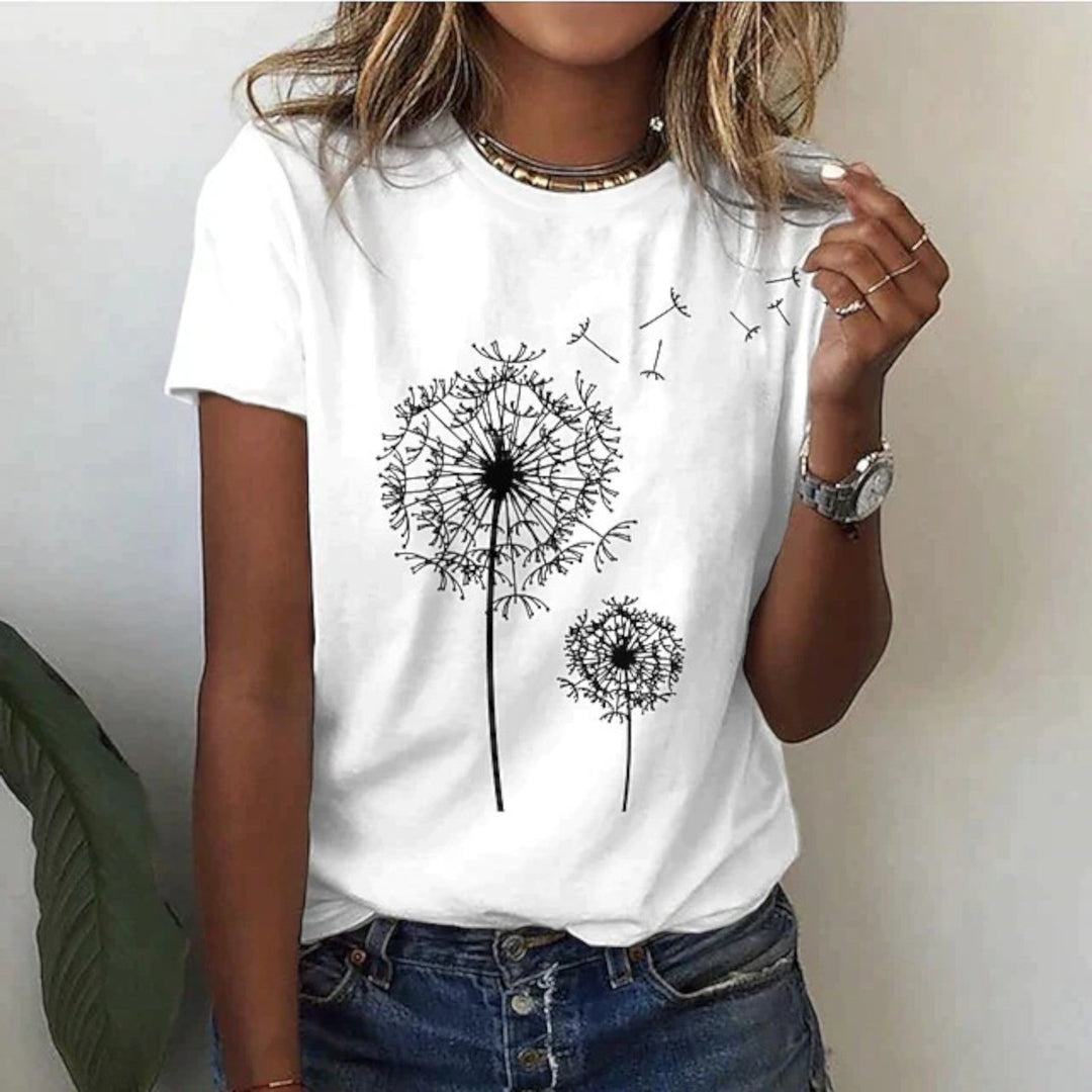 Amandine | Comoda Maglietta Girocollo Da Donna | Manica Corta