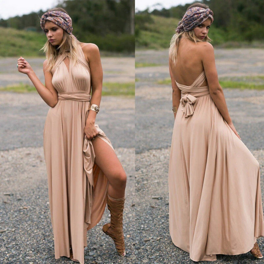 Elegante Abito Avvolgente Da Donna | Maxi