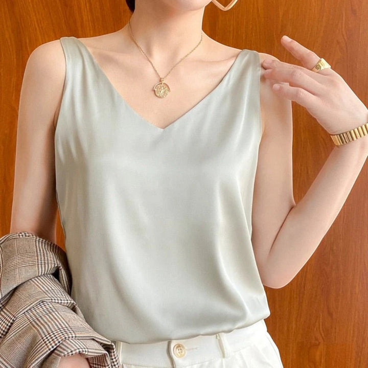 Top Estivo Con Scollo A V Per Donna | Senza Maniche