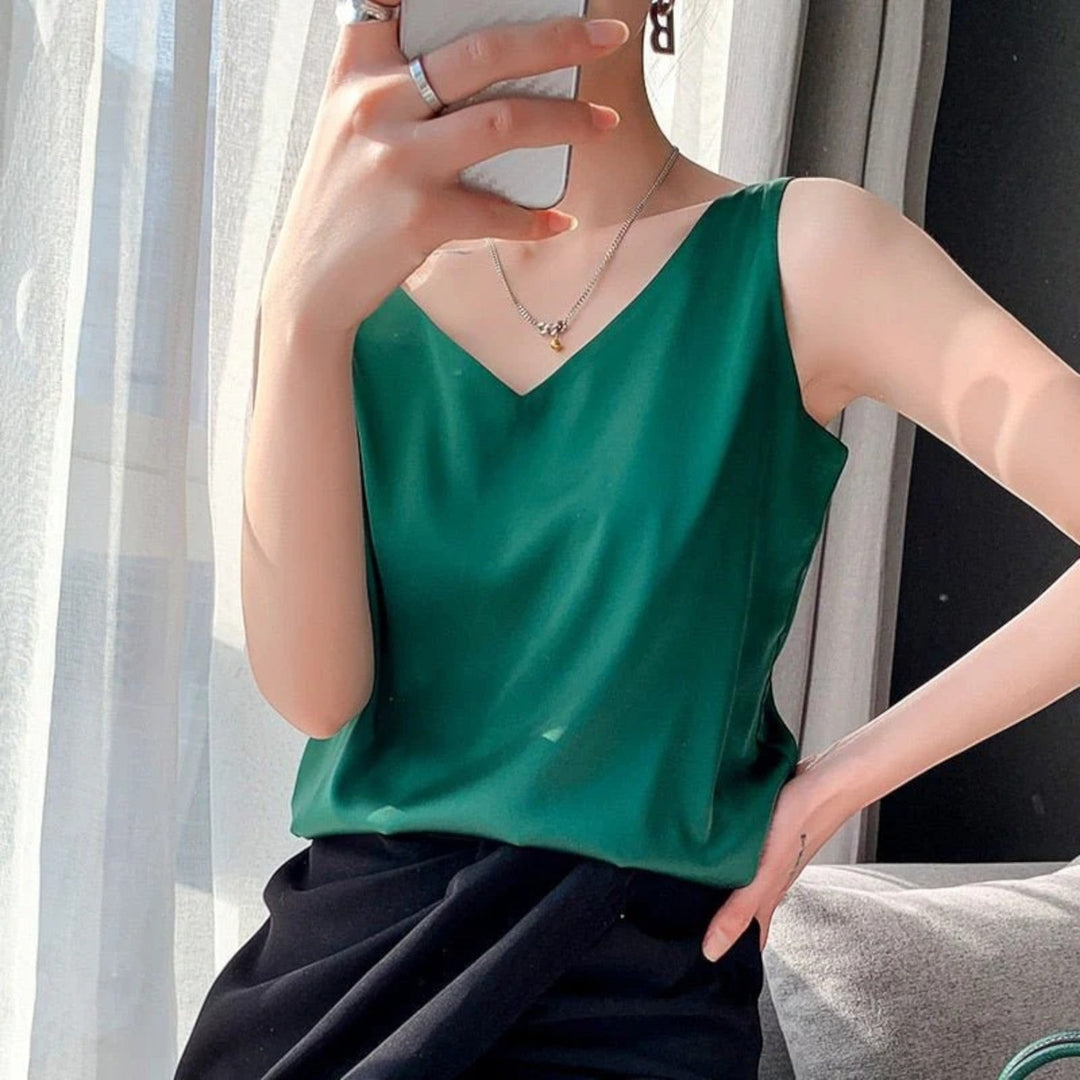 Top Estivo Con Scollo A V Per Donna | Senza Maniche