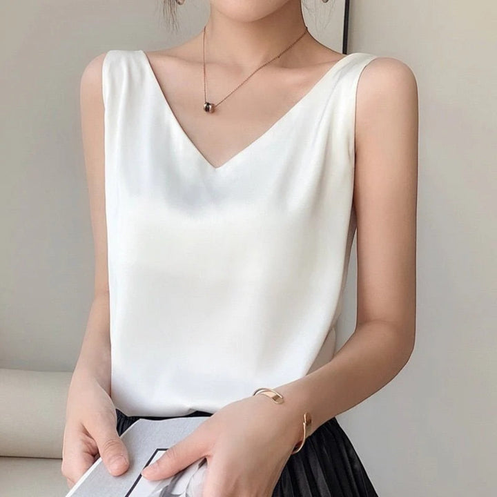 Top Estivo Con Scollo A V Per Donna | Senza Maniche