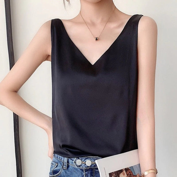 Top Estivo Con Scollo A V Per Donna | Senza Maniche
