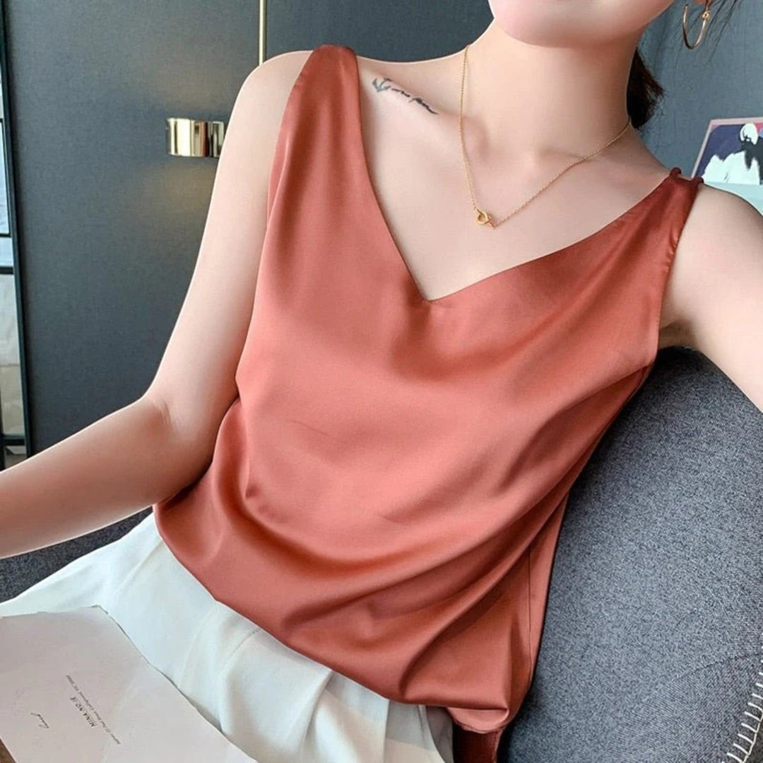 Top Estivo Con Scollo A V Per Donna | Senza Maniche