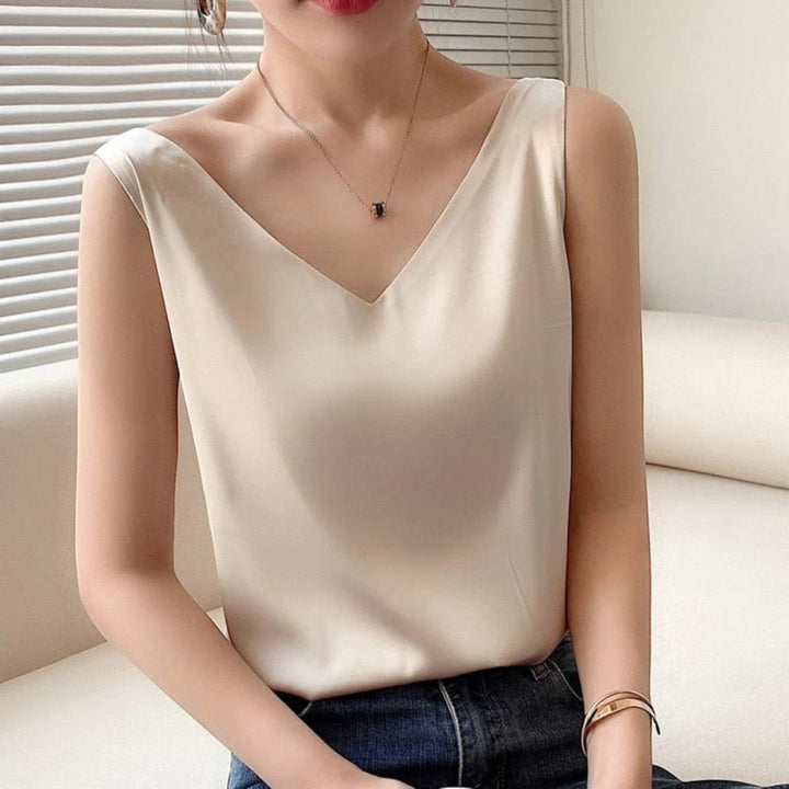 Top Estivo Con Scollo A V Per Donna | Senza Maniche