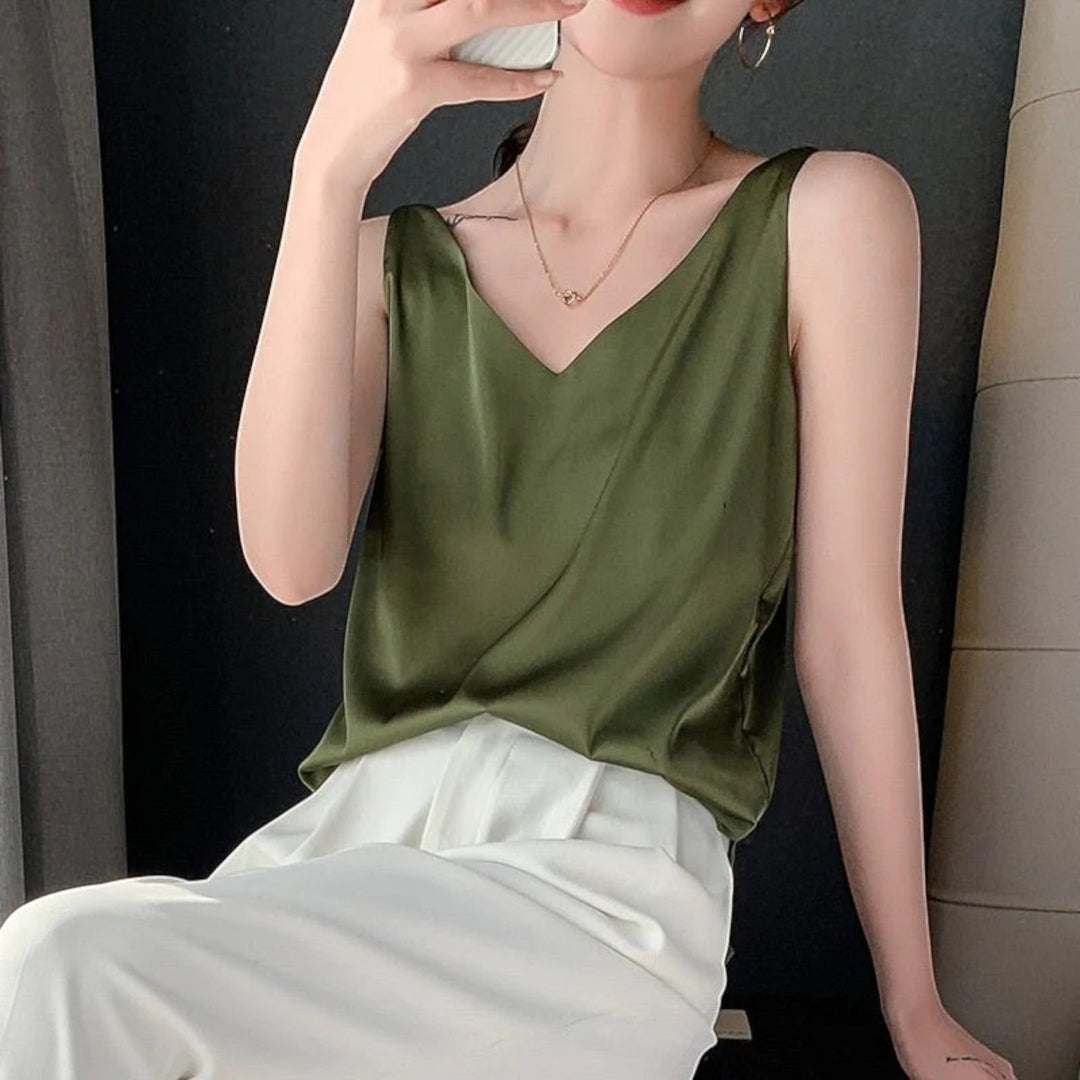 Top Estivo Con Scollo A V Per Donna | Senza Maniche