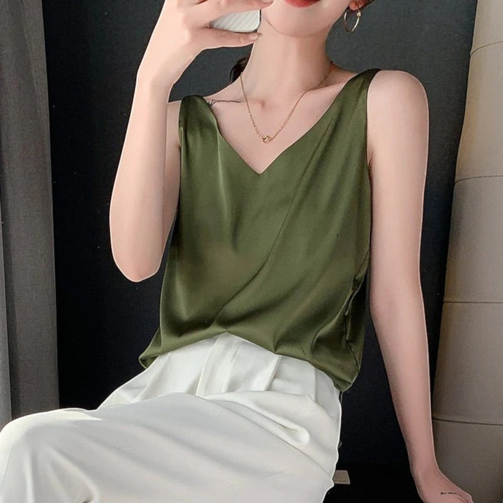 Top Estivo Con Scollo A V Per Donna | Senza Maniche