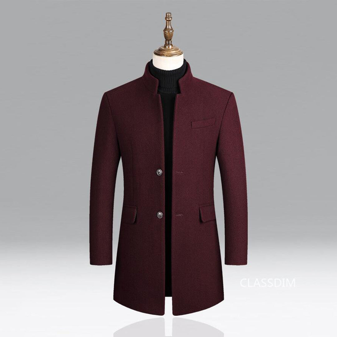Arthur Cappotto Uomo in Lana Elegante – Mantello Slim Fit con Collo Alto e Fodera Calda
