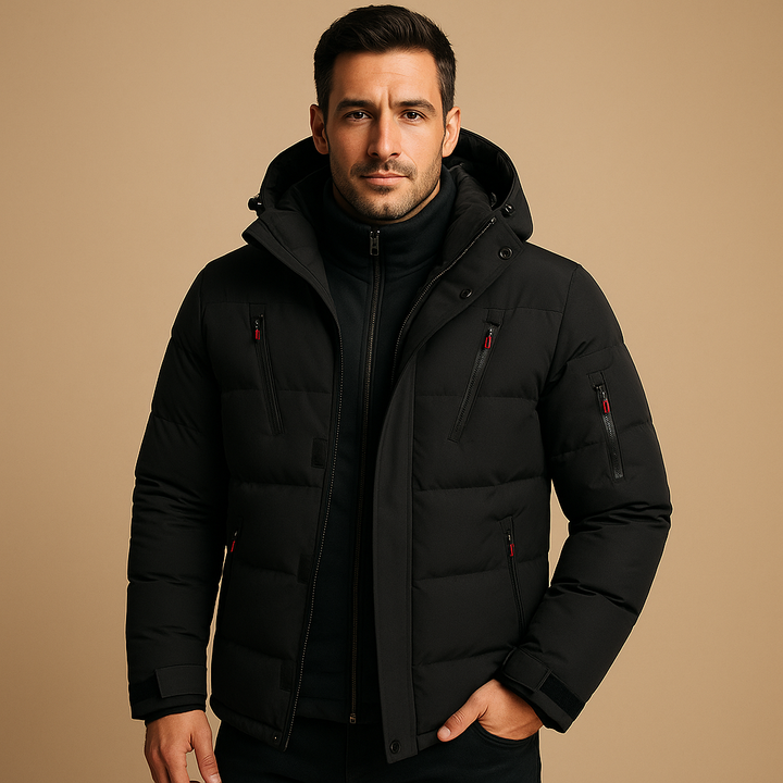Emilio Giacca Invernale Uomo Prošívaná s Kapucí – Teplá, Moderní a Funkční
