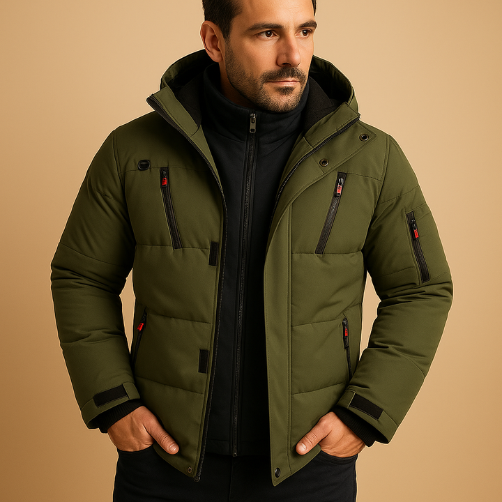 Emilio Giacca Invernale Uomo Prošívaná s Kapucí – Teplá, Moderní a Funkční
