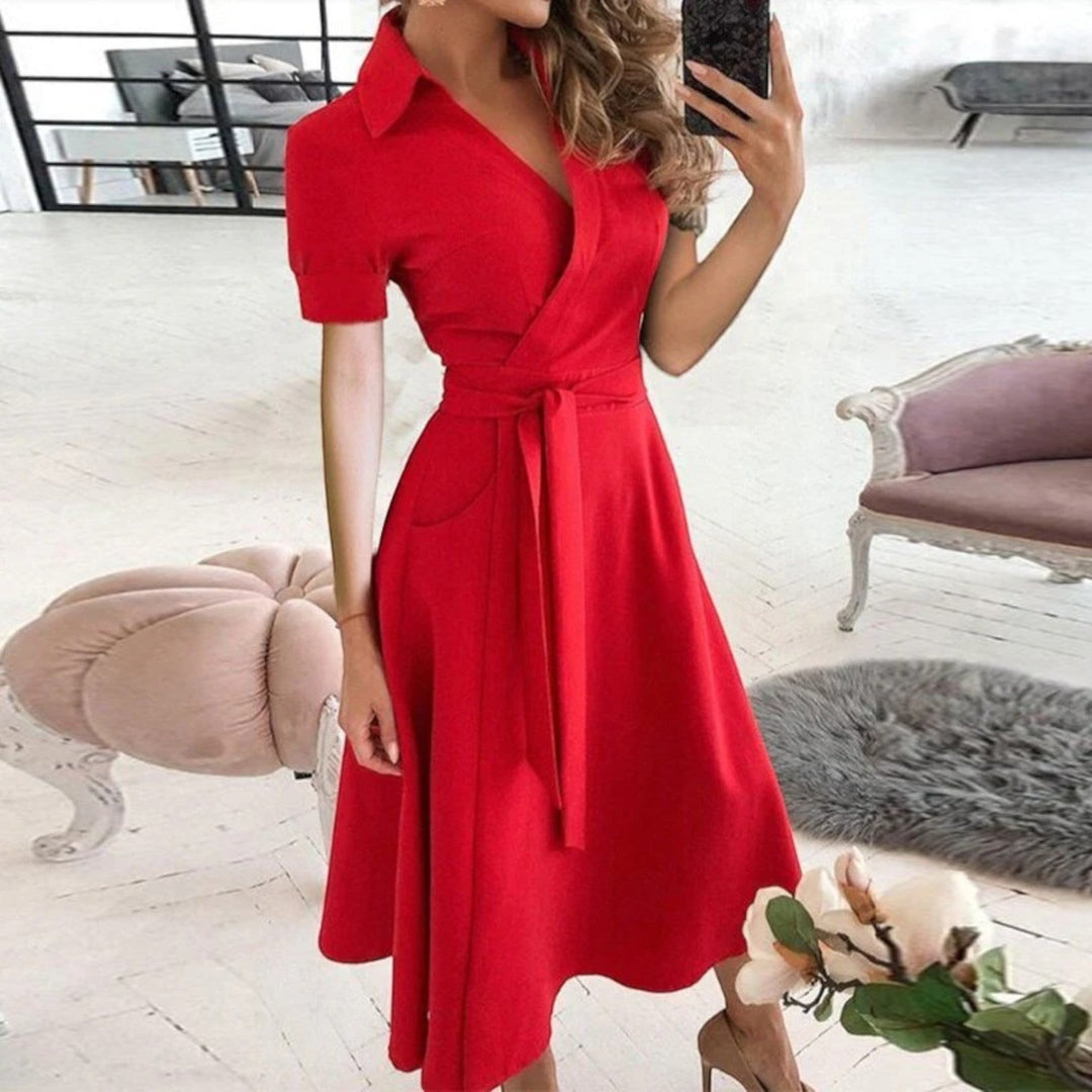 Abito A Spalle Scoperte Con Cintura Annodata Per Donna | Midi