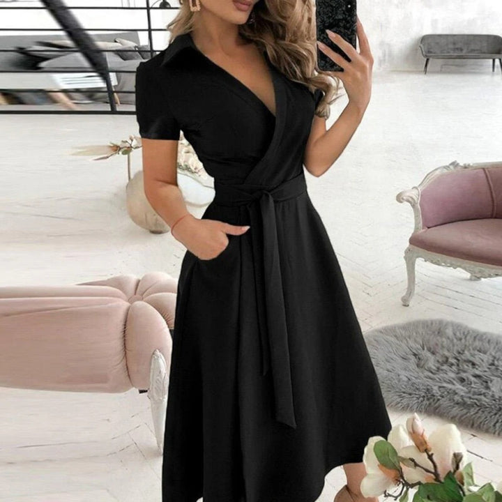 Abito A Spalle Scoperte Con Cintura Annodata Per Donna | Midi