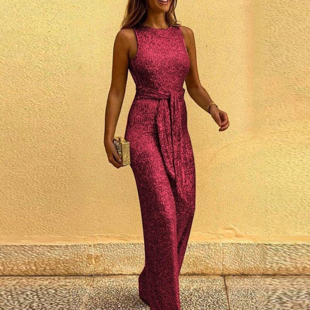 Leona | Tuta Elegante Da Donna Senza Maniche Con Cintura Da Annodare