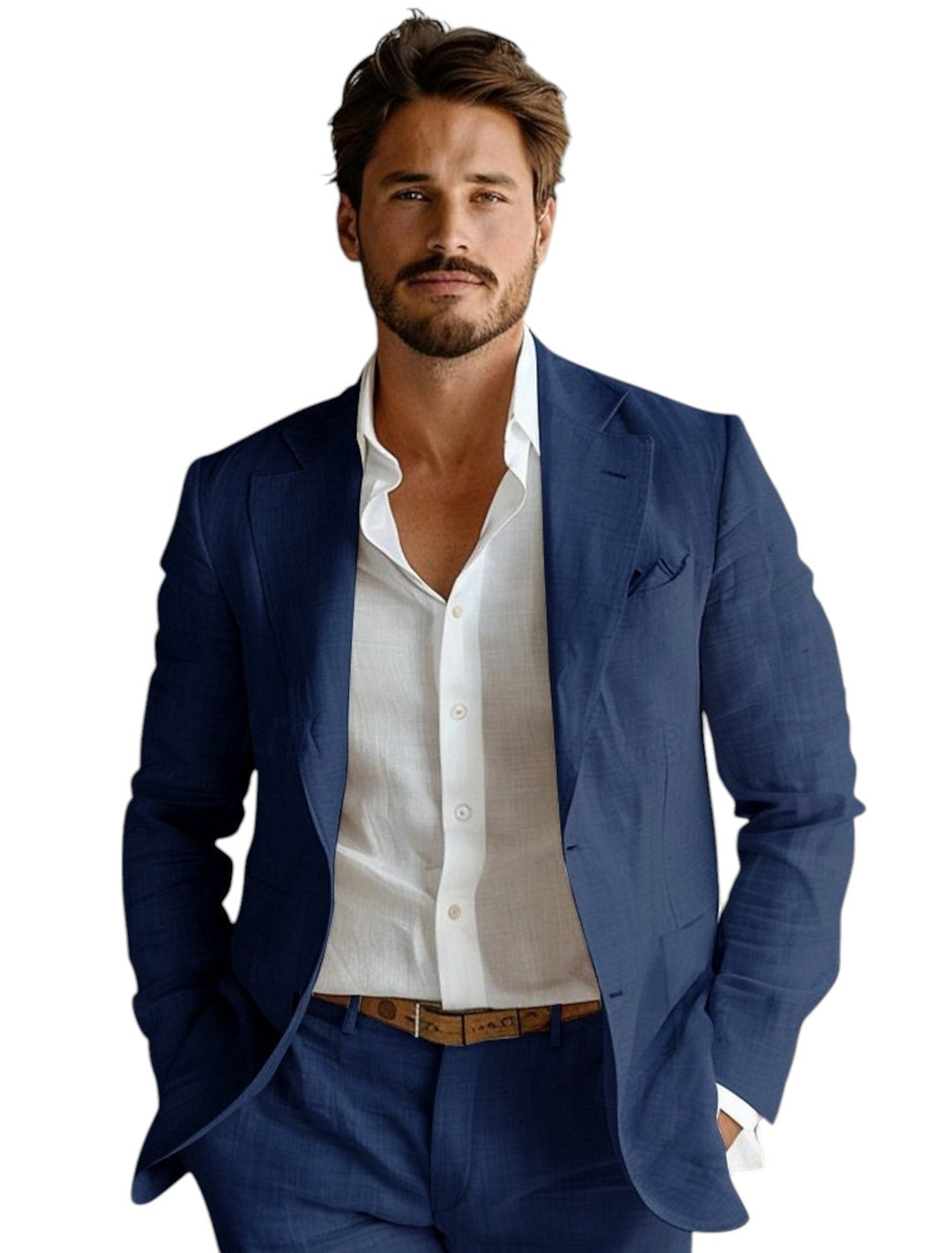 Blazer In Lino Per Uomo | Manica Lunga